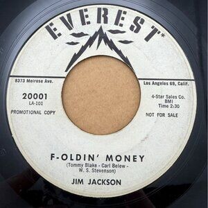 Jim Jackson F-Oldin Money / May I 45 Vinyl 60s R&B Promo Everest 20001
